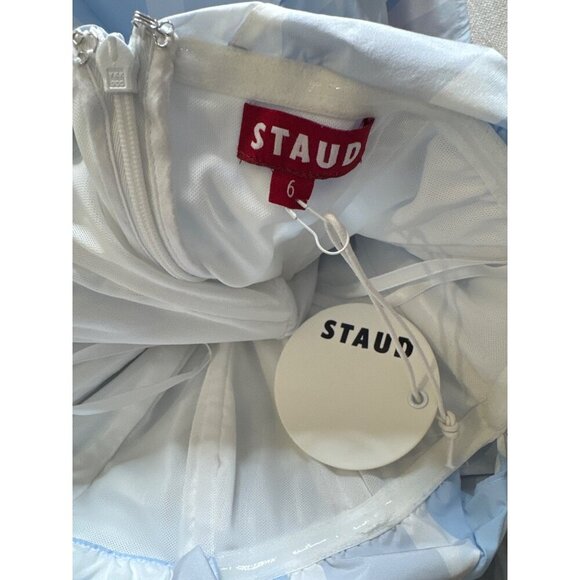 STAUD Lipari Adriatic Stripe Off-Shoulder Maxi Dress Size 6 - Picture 6 of 10